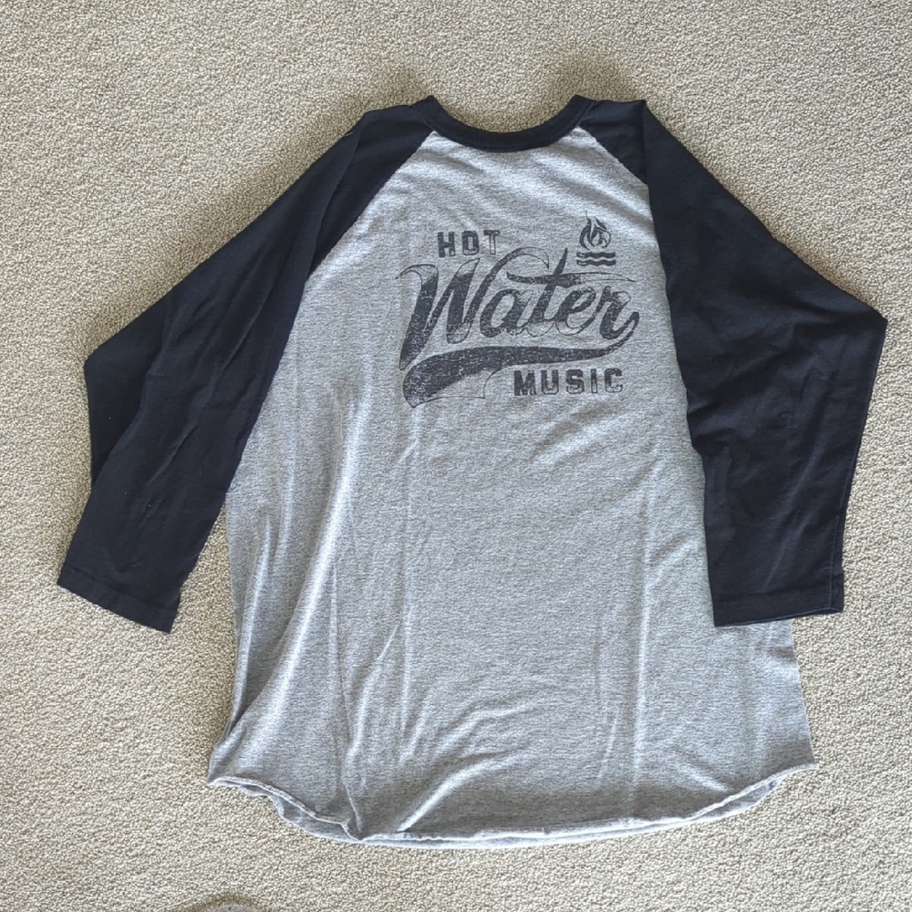 HOT WATER MUSIC. Augusta Sportswear Gray and Black Shirt